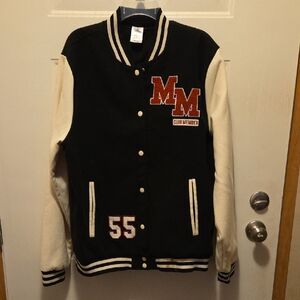 Disney Black and Cream Varsity Jacket with MM Patch